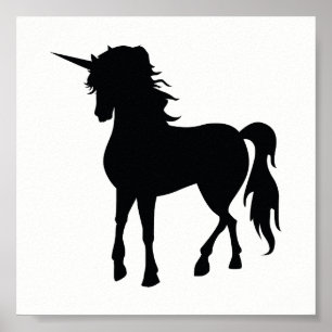 Black Unicorn Silhouette Poster