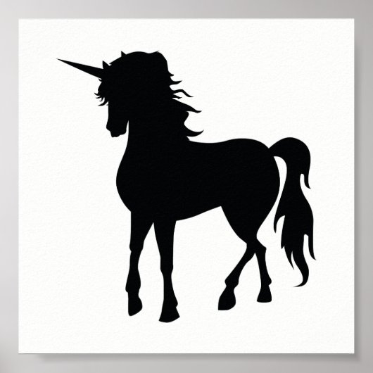 Black Unicorn Silhouette Poster (Voorkant)
