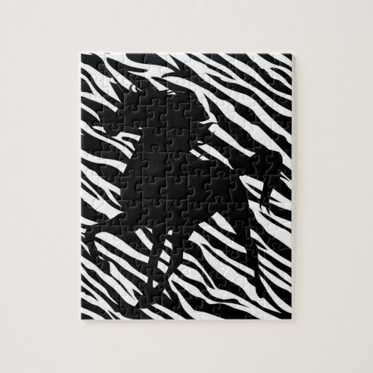 Black Unicorn Silhouette Puzzle Legpuzzel (Verticaal)