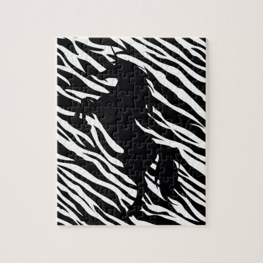 Black Unicorn Silhouette Puzzle Legpuzzel (Verticaal)