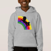 Black Unicorn Silhouette Rainbow Boys Hoodie (Voorkant)