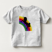 Black Unicorn Silhouette Rainbow Toddler T-Shirt (Voorkant)