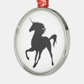 Black Unicorn Silhouette Round Ornament (Links)