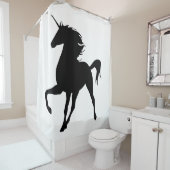 Black Unicorn Silhouette Shower Curtain Douchegordijn (In situ)