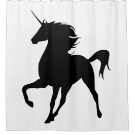 Black Unicorn Silhouette Shower Curtain Douchegordijn