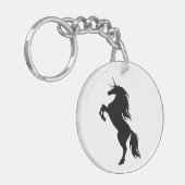 Black Unicorn Silhouette Sleutelhanger (Voorkant Links)