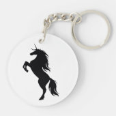 Black Unicorn Silhouette Sleutelhanger (Achterkant)