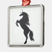 Black Unicorn Silhouette Square Ornament (Links)