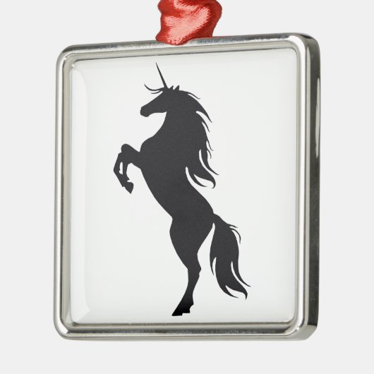 Black Unicorn Silhouette Square Ornament (Links)