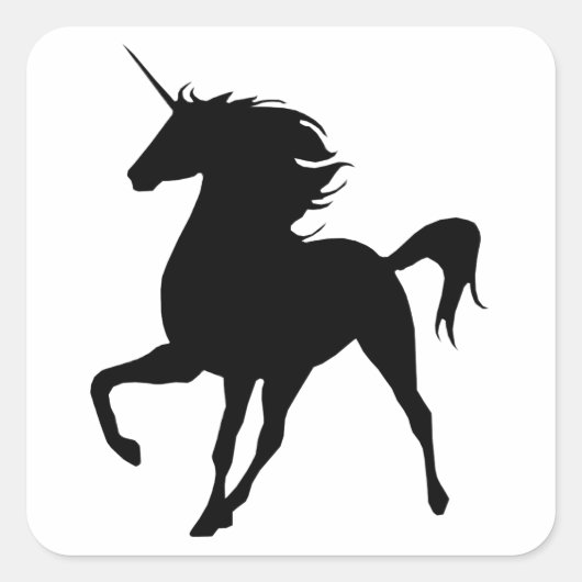 Black Unicorn Silhouette Stickers (Voorkant)