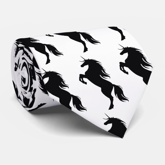 Black Unicorn Silhouette Stropdas (Opgerold)