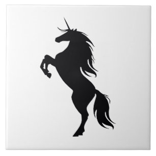 Black Unicorn Silhouette Tegel Tegeltje