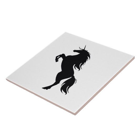 Black Unicorn Silhouette Tegel Tegeltje (Zijkant)