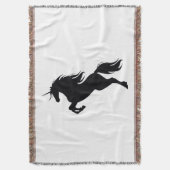 Black Unicorn Silhouette Throw Blanket Deken (Voorkant Verticaal)