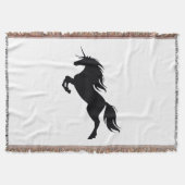 Black Unicorn Silhouette Throw Blanket Deken (Voorkant)