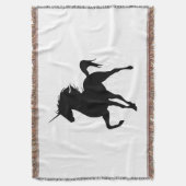 Black Unicorn Silhouette Throw Blanket Deken (Voorkant Verticaal)