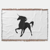 Black Unicorn Silhouette Throw Blanket Deken (Voorkant)