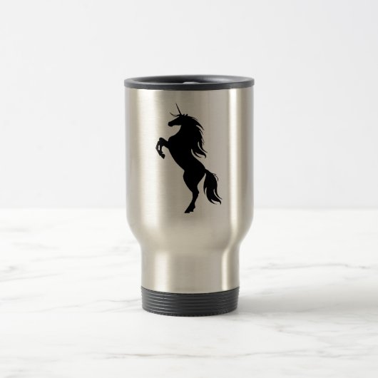 Black Unicorn Silhouette Travel Mug Reisbeker (Center)