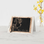 Black Unicorn Wenskaart Kaart (Gele Bloem)