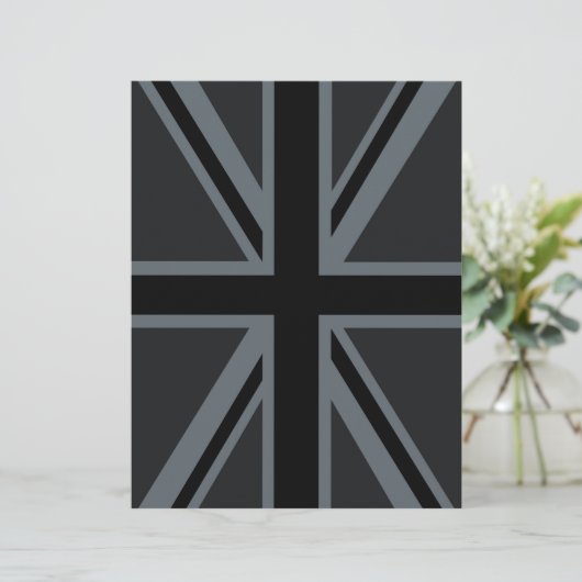 Black Union Jack British Flag Decor (Staand voorkant)