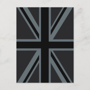 Black Union Jack British Flag Decor Briefkaart