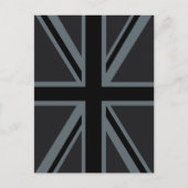 Black Union Jack British Flag Decor Briefkaart (Voorkant)