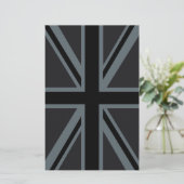 Black Union Jack British Flag Decor Briefpapier (Staand voorkant)