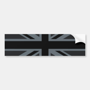 Black Union Jack British Flag Decor Bumpersticker