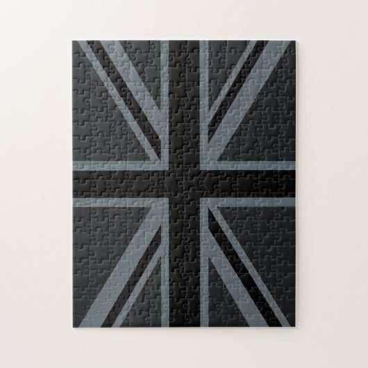 Black Union Jack British Flag Decor Legpuzzel (Verticaal)