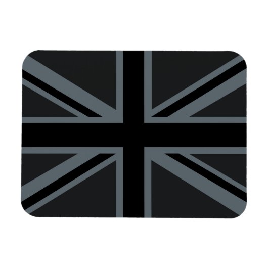 Black Union Jack British Flag Decor Magneet (Horizontaal)