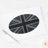 Black Union Jack British Flag Decor Ovale Sticker (Envelop)