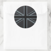 Black Union Jack British Flag Decor Ronde Sticker (Tas)