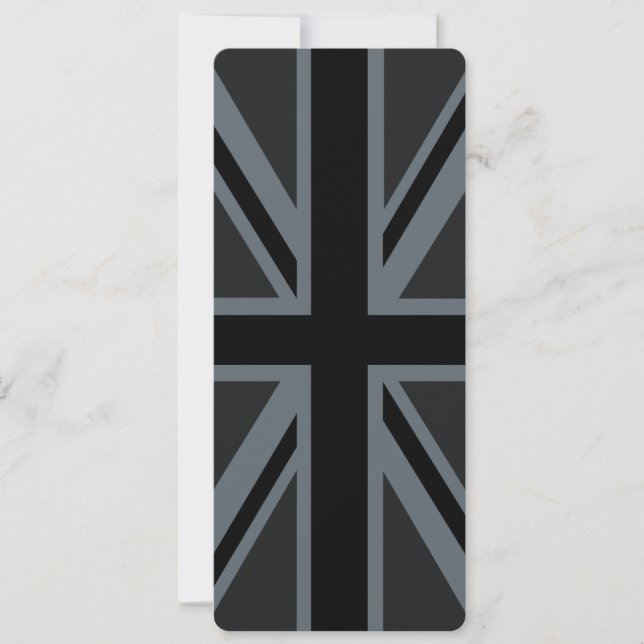 Black Union Jack British Flag Design past het aan (Voorkant)