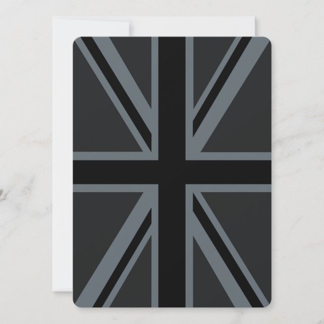 Black Union Jack British Flag Design past het aan (Voorkant)