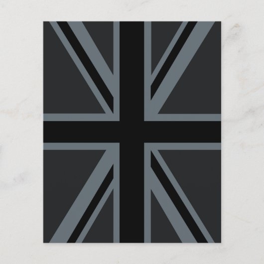Black Union Jack British Flag Design past het aan Flyer (Voorkant)
