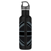 Black Union Jack British Flag Design past het aan Waterfles (Achterkant)