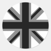 Black Union Jack Ronde Sticker (Voorkant)