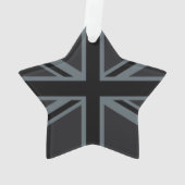 Black Union Jack UK Flag Design Ornament (achterkant)