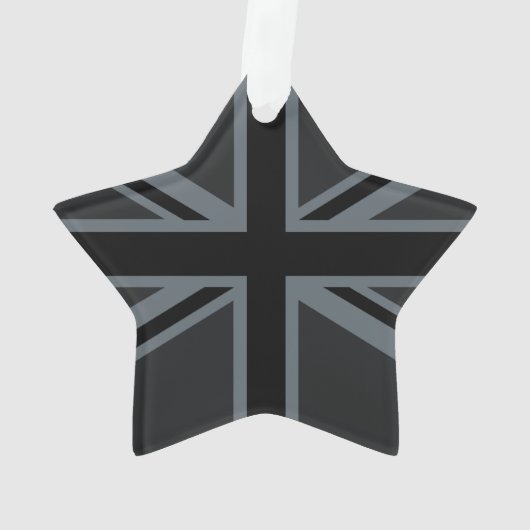 Black Union Jack UK Flag Design Ornament (achterkant)