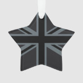 Black Union Jack UK Flag Design Ornament (voorkant)