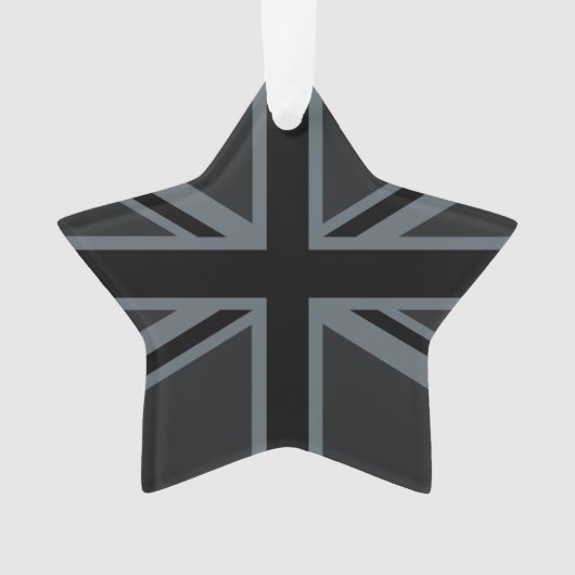 Black Union Jack UK Flag Design Ornament (voorkant)