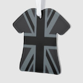 Black Union Jack UK Flag Design Ornament (voorkant)