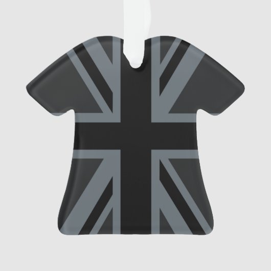 Black Union Jack UK Flag Design Ornament (voorkant)