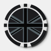 Black Union Jack UK Flag Design Poker Chips (Voorkant)