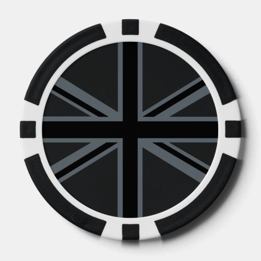 Black Union Jack UK Flag Design Poker Chips (Voorkant)