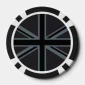 Black Union Jack UK Flag Design Poker Chips (Achterkant)