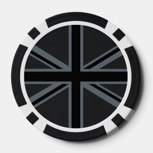 Black Union Jack UK Flag Design Poker Chips (Achterkant)