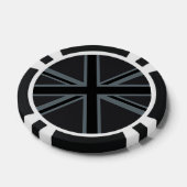Black Union Jack UK Flag Design Poker Chips (Enkel)