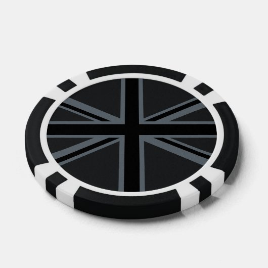 Black Union Jack UK Flag Design Poker Chips (Enkel)