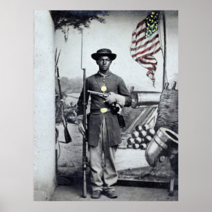 Black Union Soldier, jaren 1860 Poster